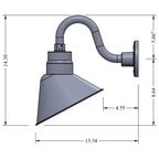 Angled 10" Shade with 10" Gooseneck Arm