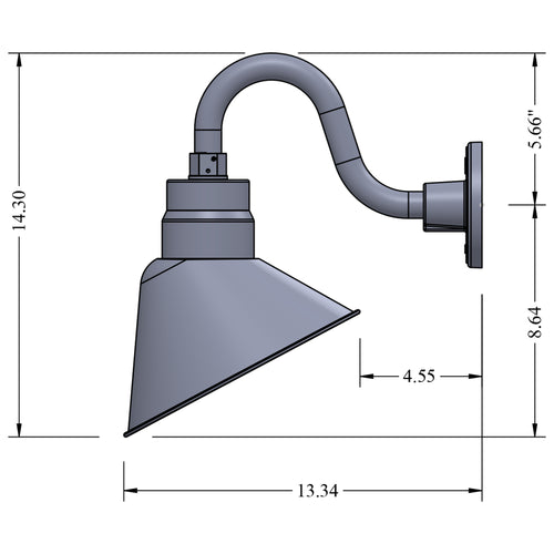 Angled 10" Shade with 10" Gooseneck Arm