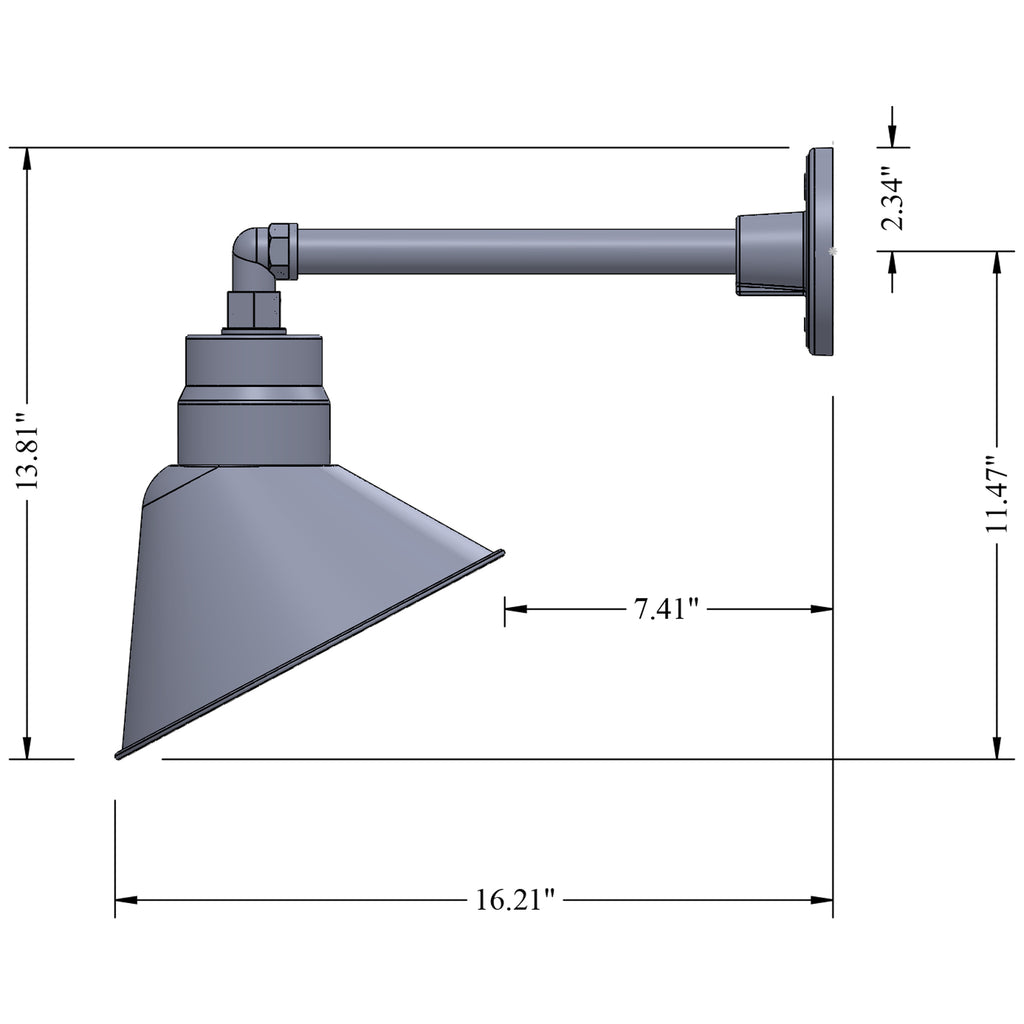 Angled 10" Shade with 13" Gooseneck Arm