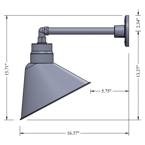Angled 12" Shade with 13" Gooseneck Arm