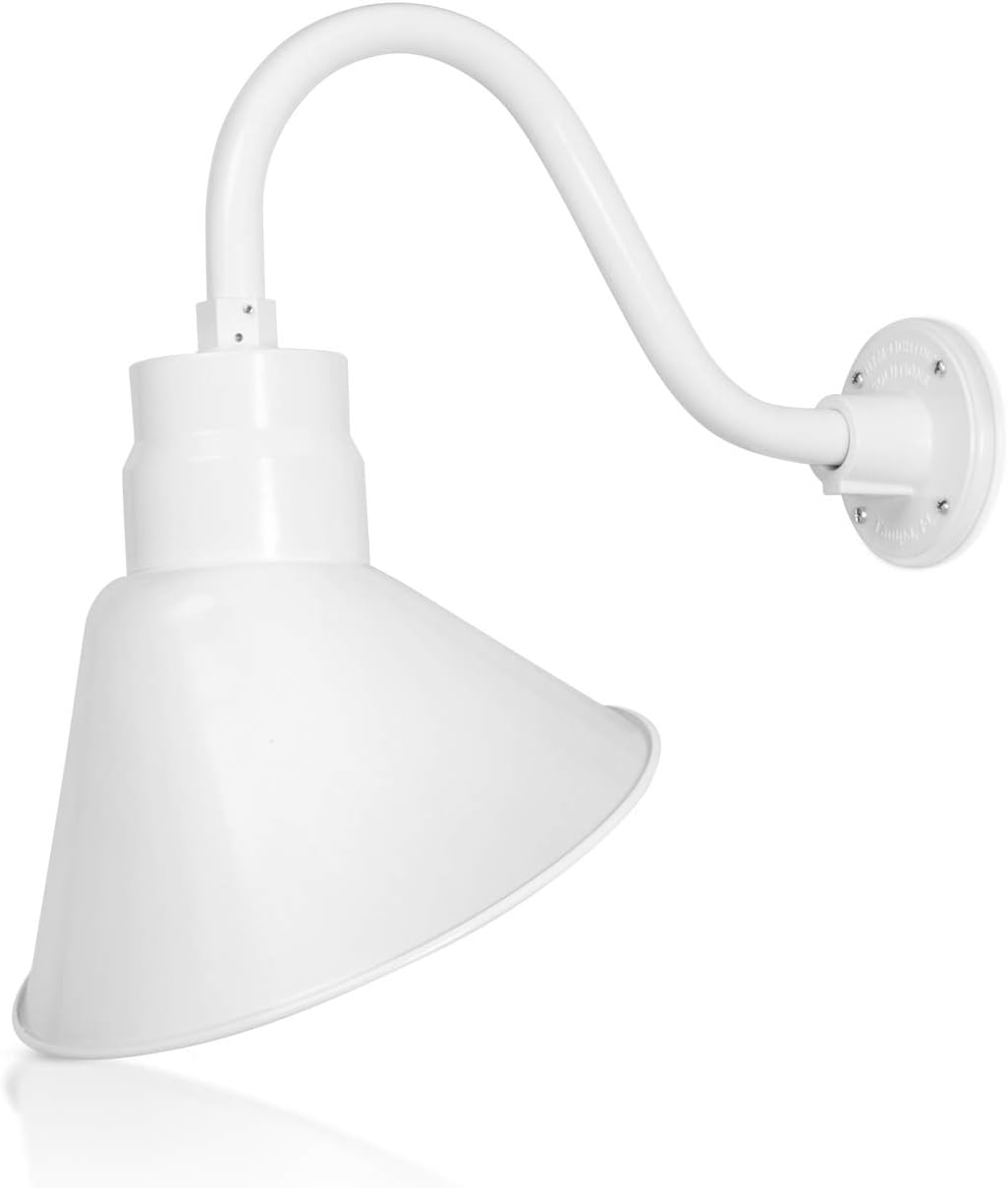 Angled 12" Shade with 15" Gooseneck Arm
