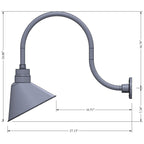 Angled 12" Shade with 24" Gooseneck Arm