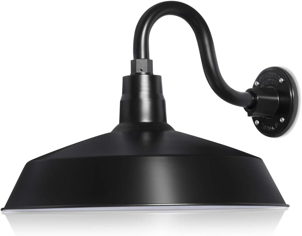 Barn Light 17" Shade with 10" Gooseneck Arm