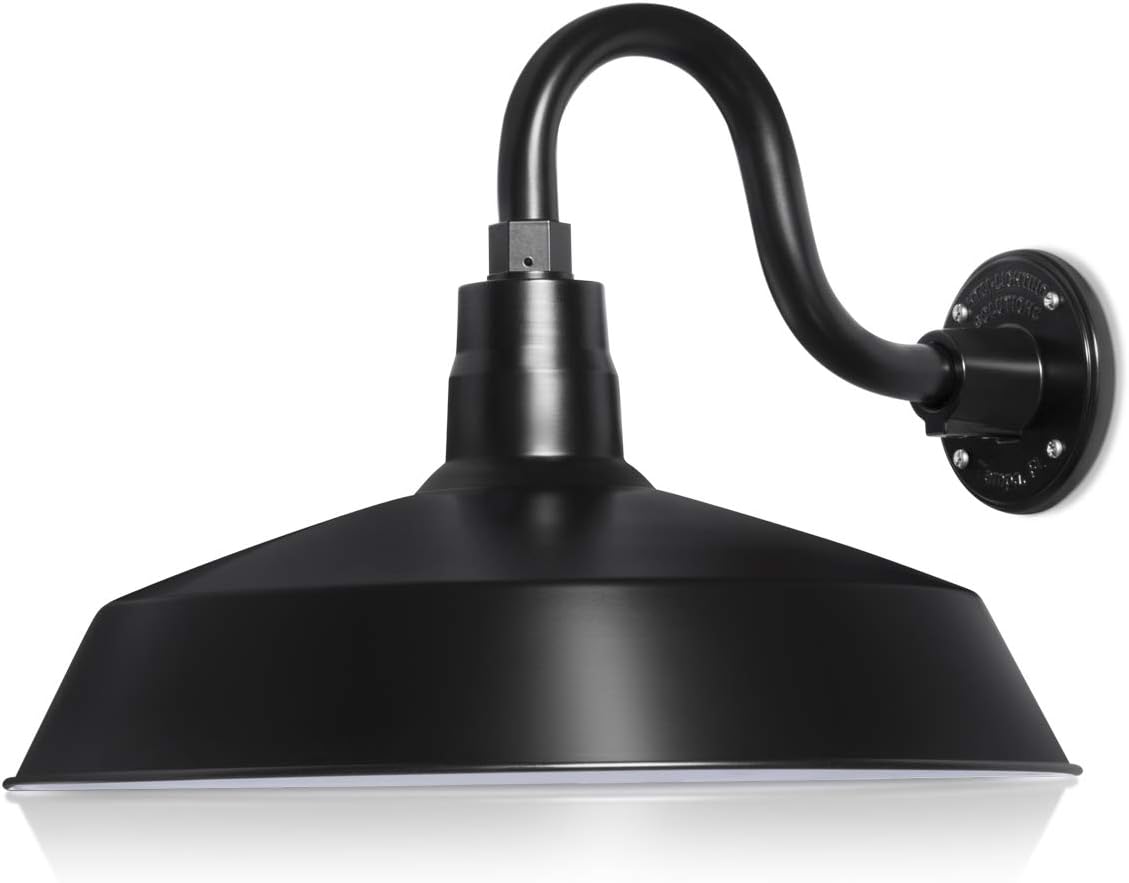 Barn Light 17" Shade with 10" Gooseneck Arm