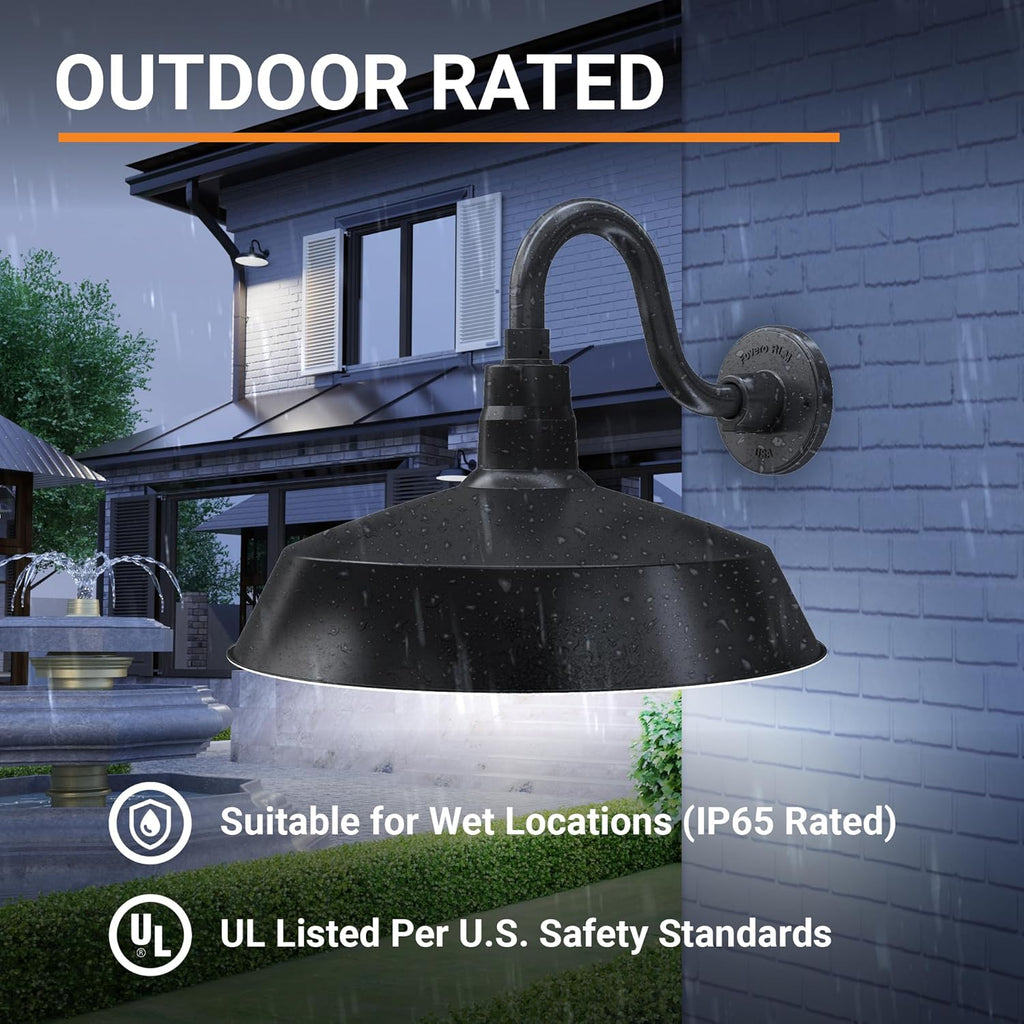 Barn Light 17" Shade with 10" Gooseneck Arm