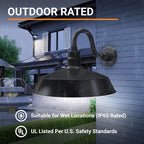 Barn Light 17" Shade with 10" Gooseneck Arm