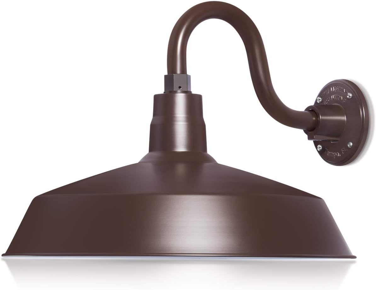Barn Light 17" Shade with 10" Gooseneck Arm