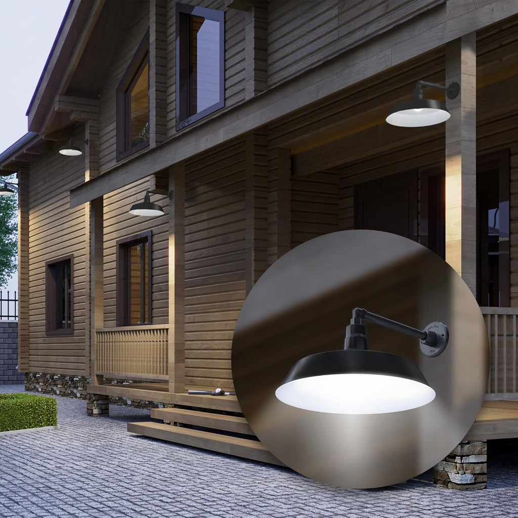 Barn Light 17" Shade with 13" Gooseneck Arm