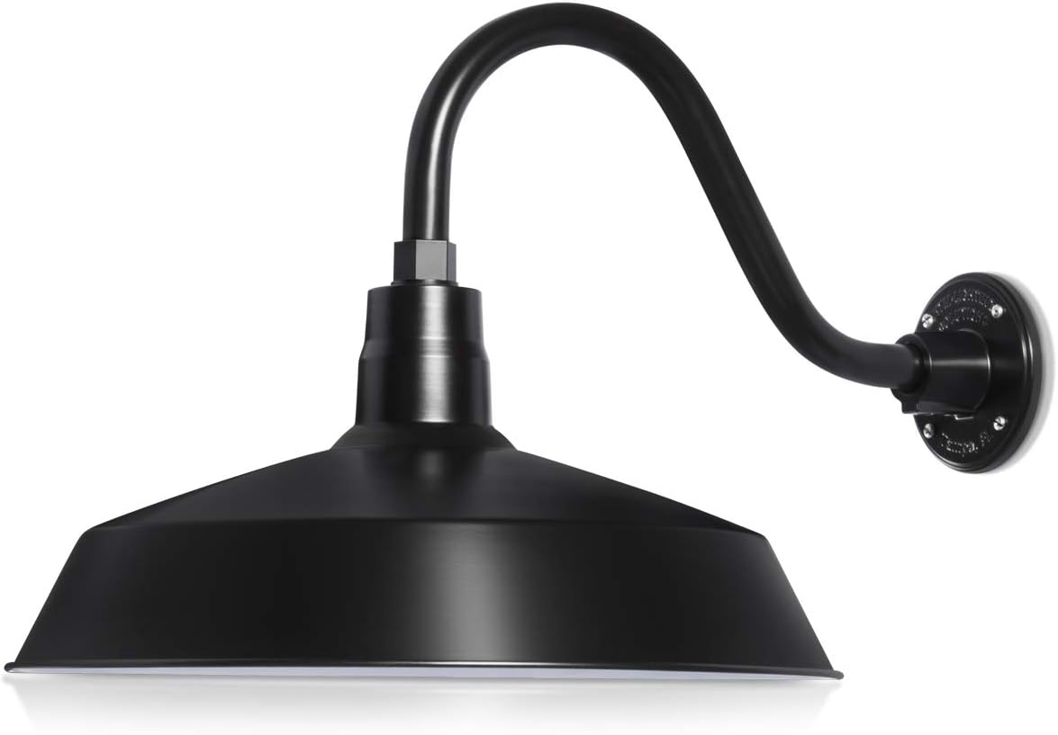 Barn Light 17" Shade with 15" Gooseneck Arm
