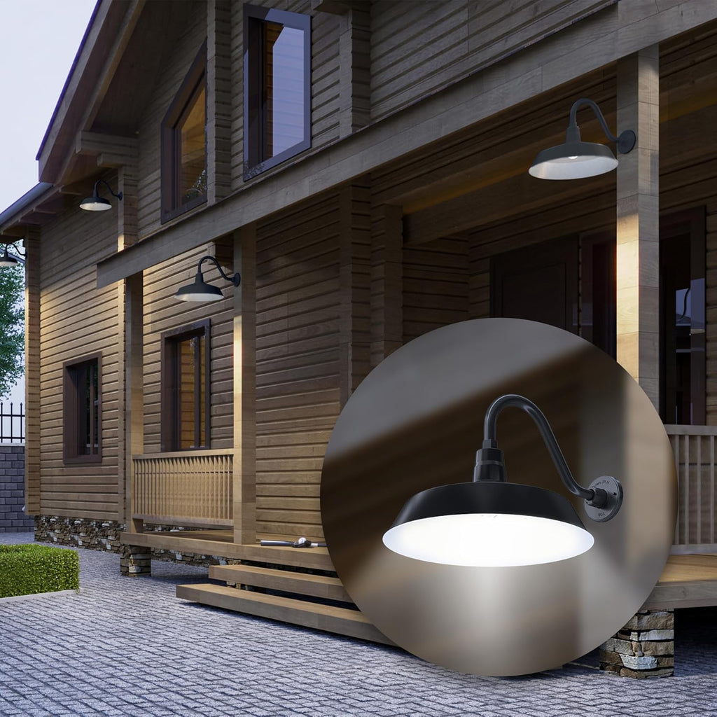 Barn Light 17" Shade with 15" Gooseneck Arm