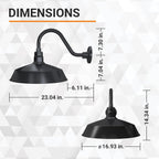 Barn Light 17" Shade with 15" Gooseneck Arm