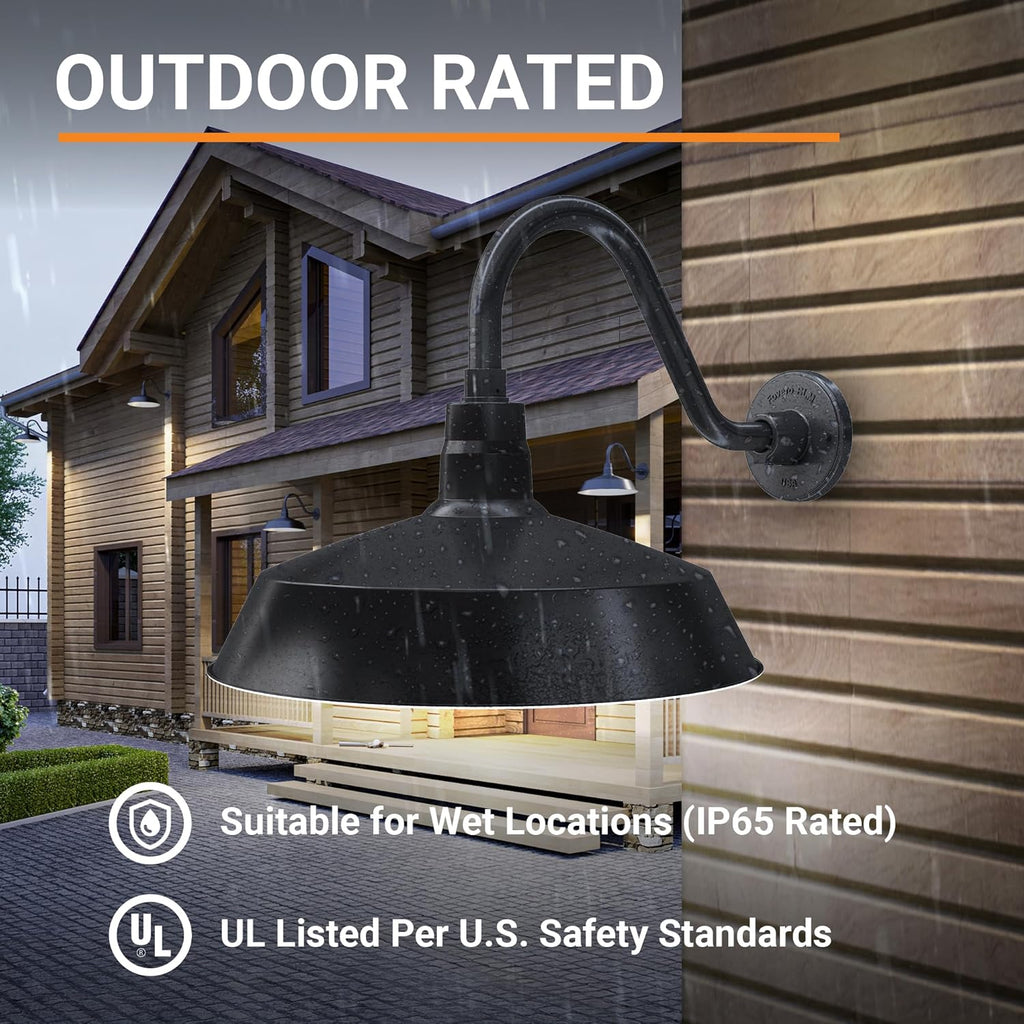 Barn Light 17" Shade with 15" Gooseneck Arm