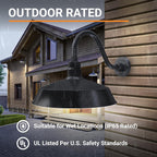 Barn Light 17" Shade with 15" Gooseneck Arm