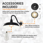 Barn Light 17" Shade with 15" Gooseneck Arm