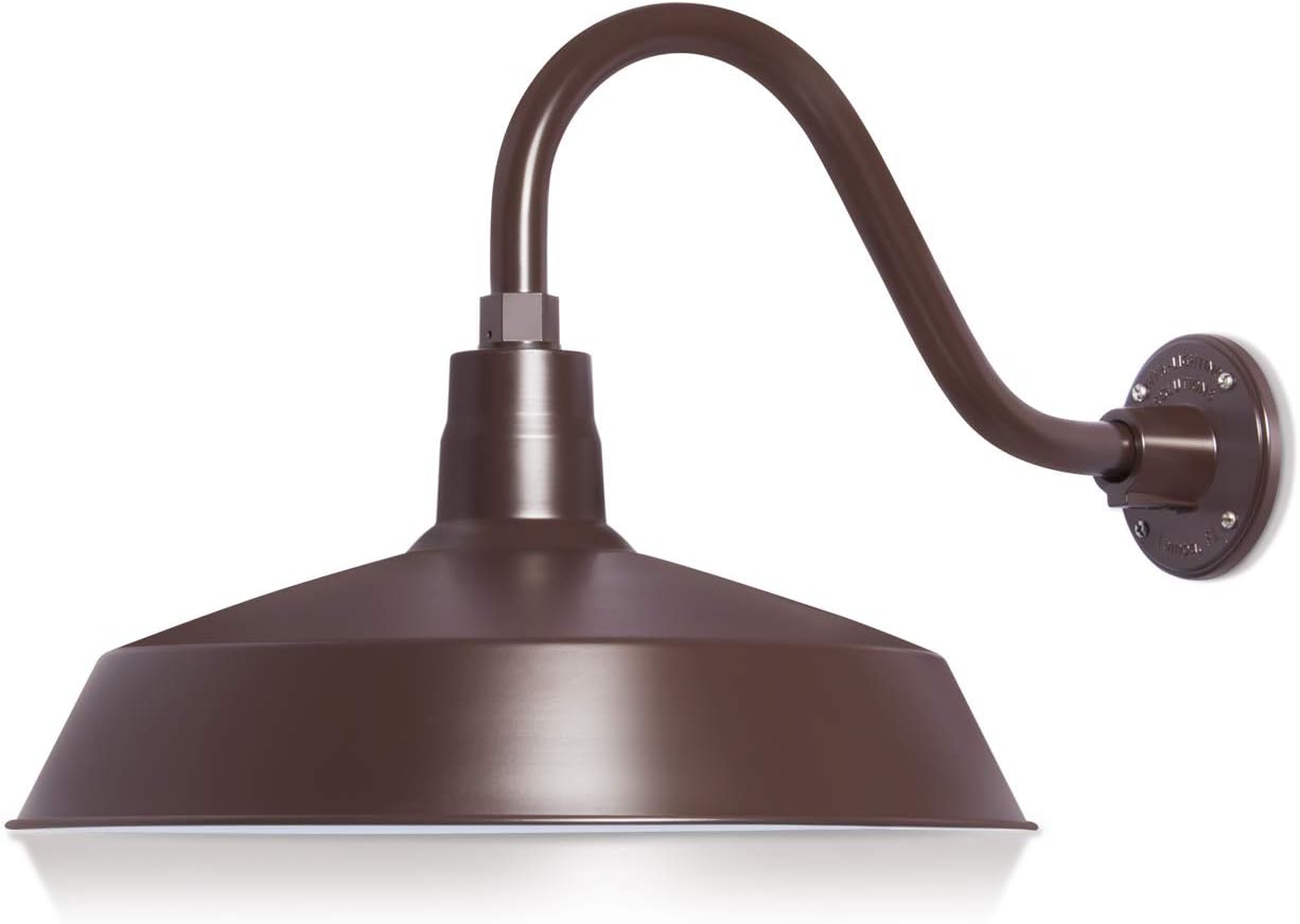 Barn Light 17" Shade with 15" Gooseneck Arm