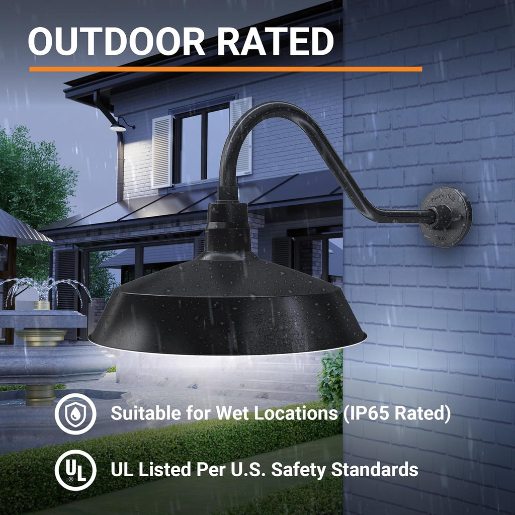 Barn Light 17" Shade with 22" Gooseneck Arm