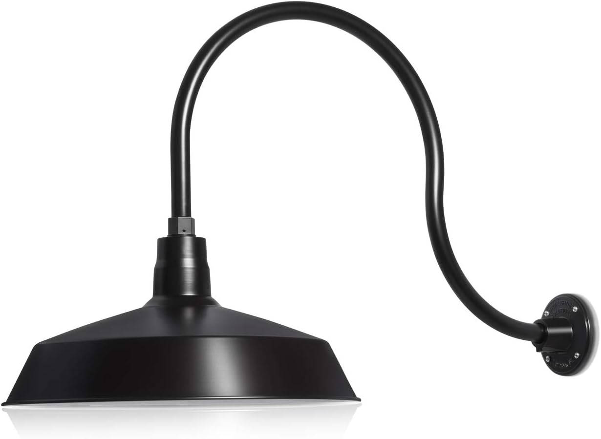 Barn Light 17" Shade with 24" Gooseneck Arm