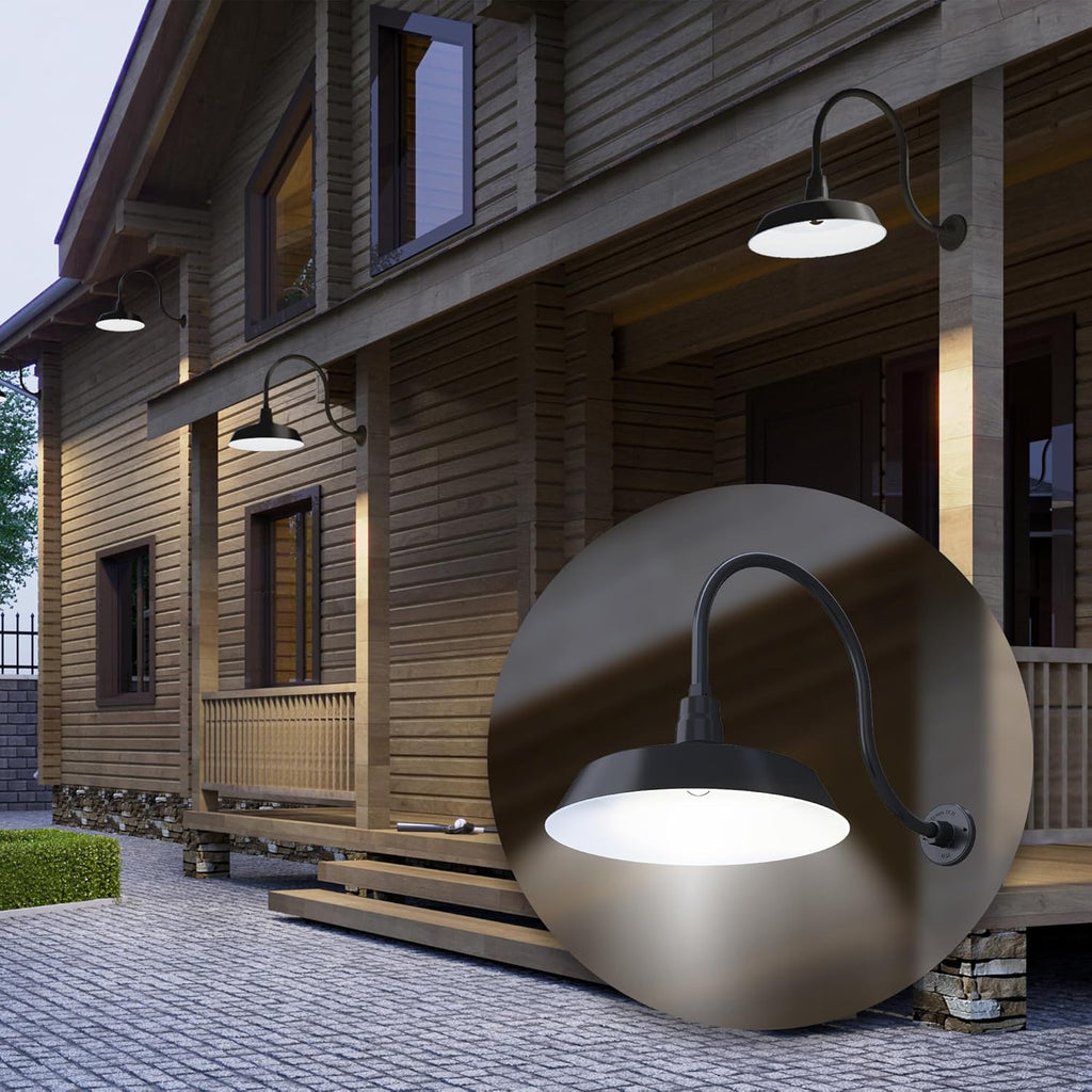 Barn Light 17" Shade with 24" Gooseneck Arm