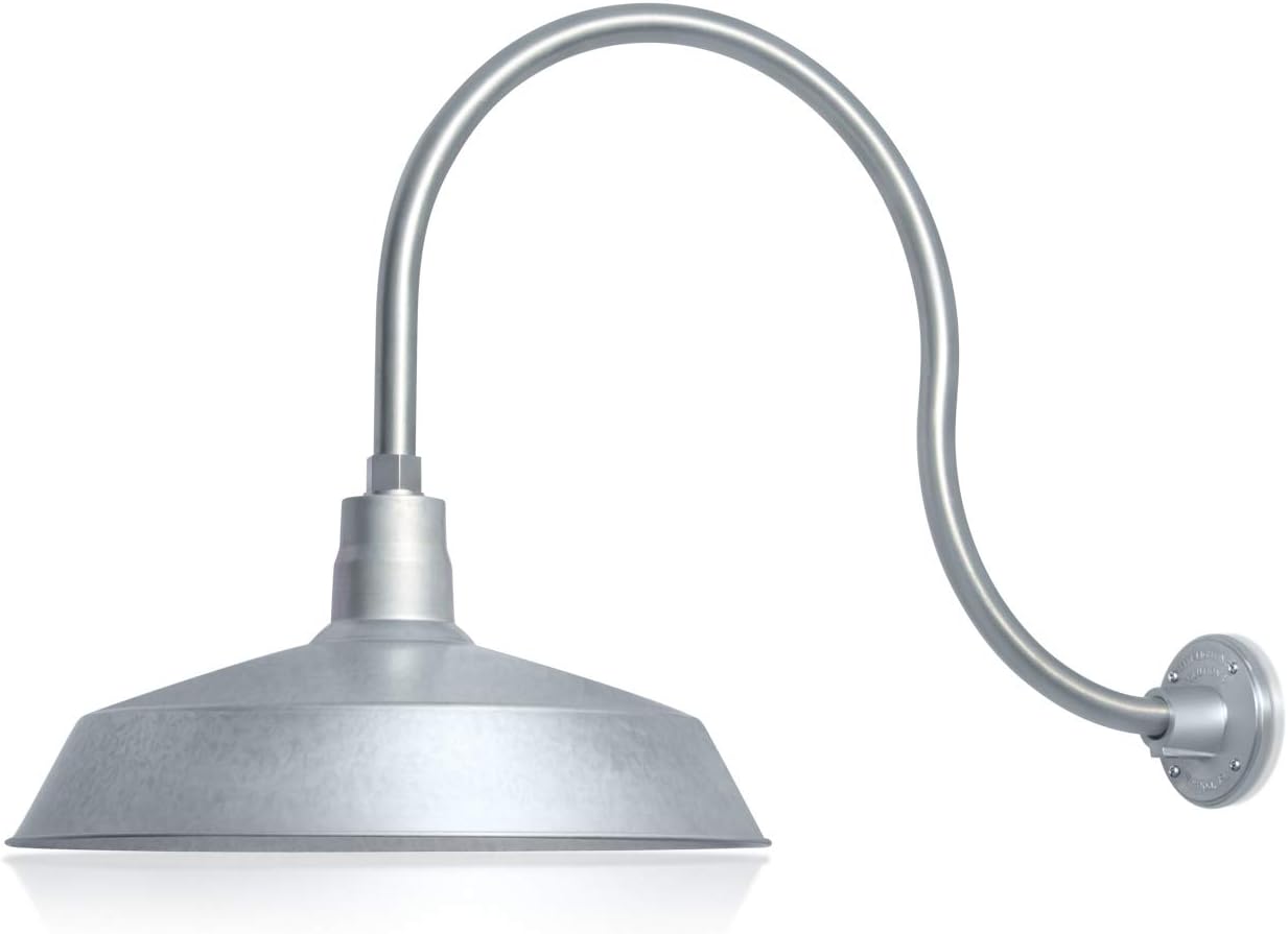 Barn Light 17" Shade with 24" Gooseneck Arm