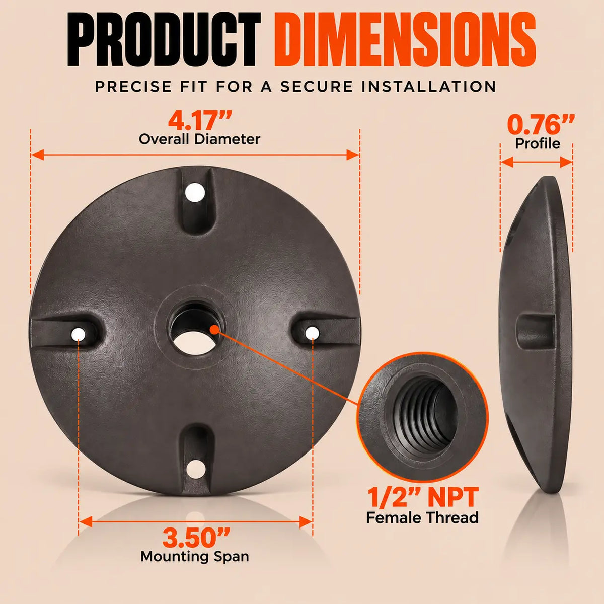 Bronze 4" Mounting Plate