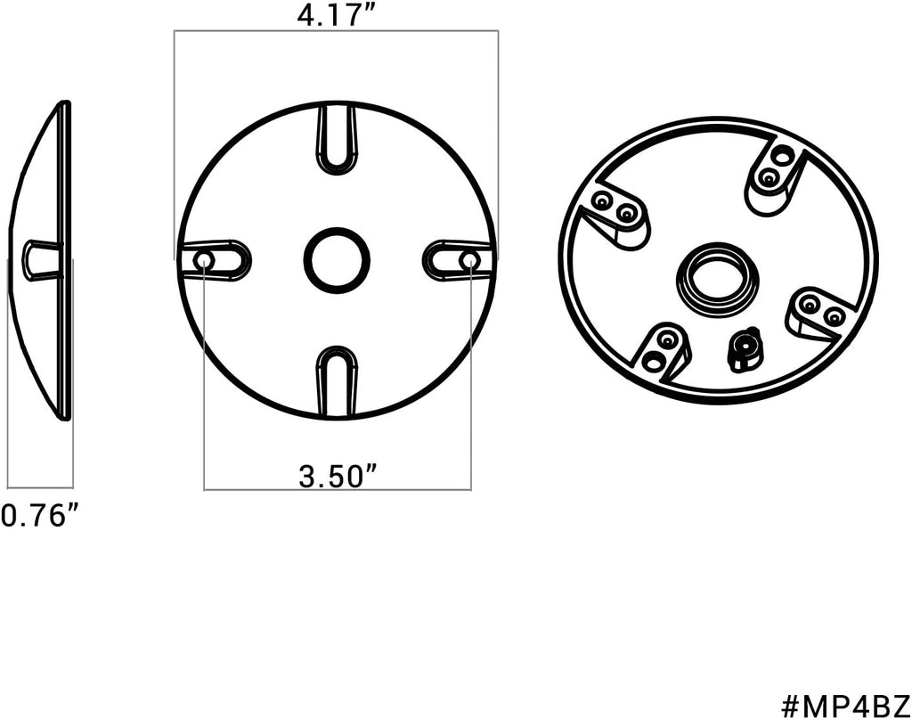 Bronze 4" Mounting Plate