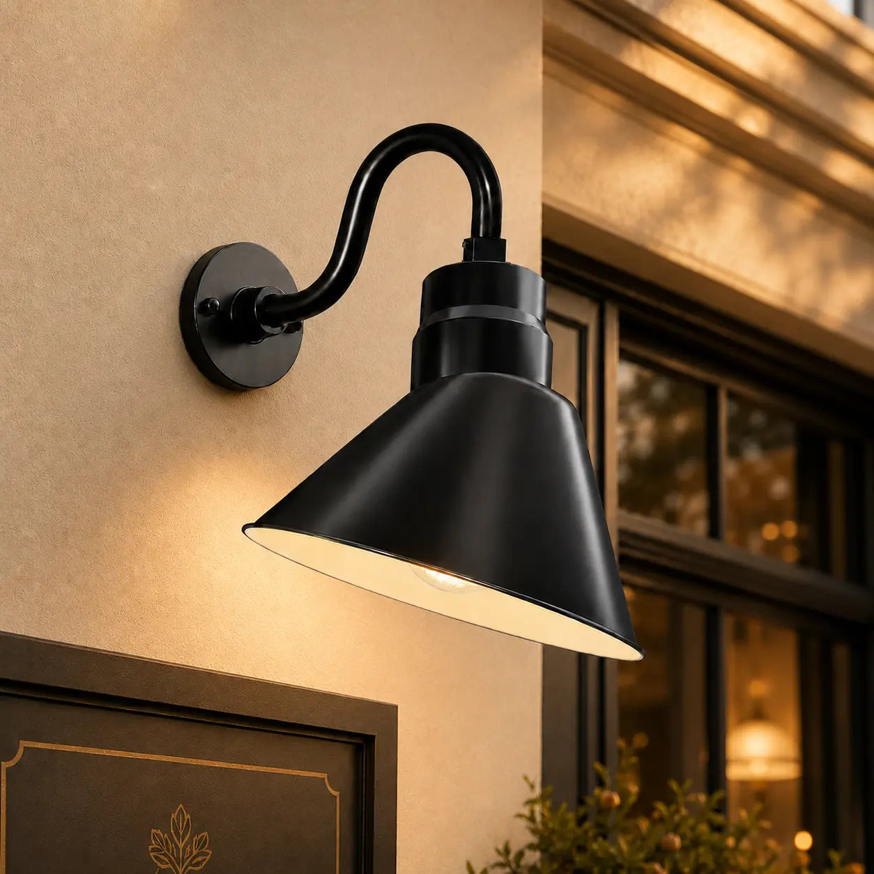 Angled 10" Shade with 10" Gooseneck Arm