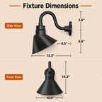 Angled 10" Shade with 10" Gooseneck Arm