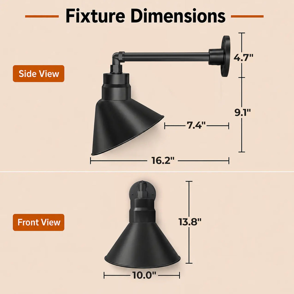 Angled 10" Shade with 13" Gooseneck Arm