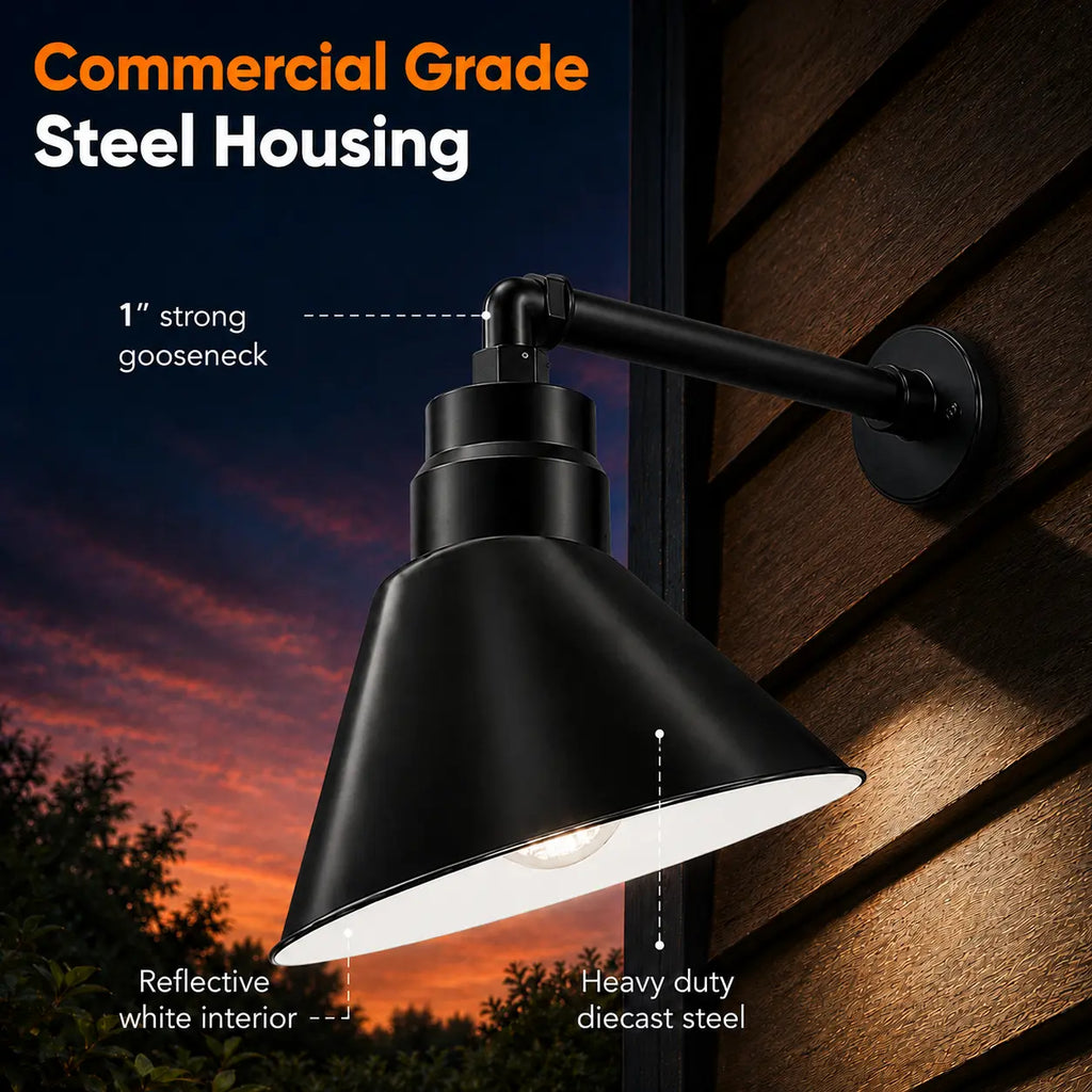 Angled 10" Shade with 13" Gooseneck Arm