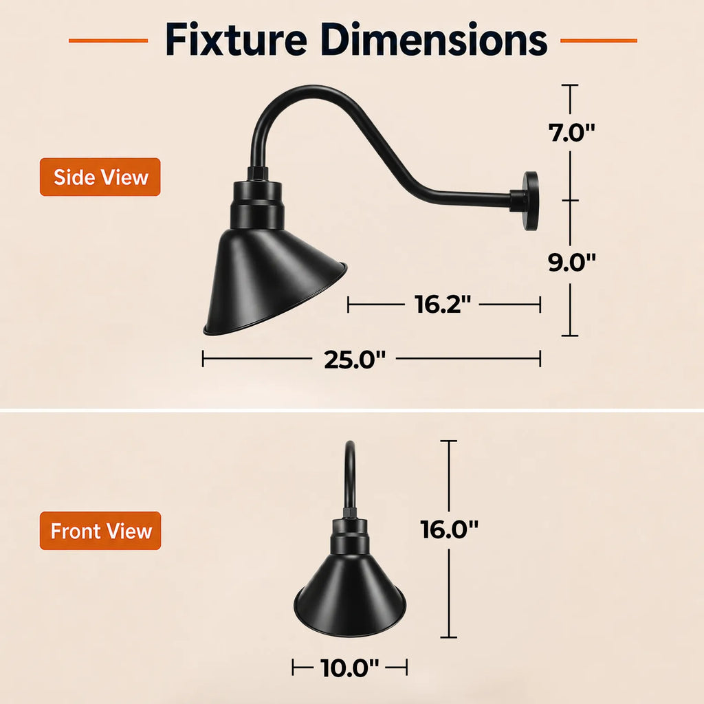 Angled 10" Shade with 22" Gooseneck Arm