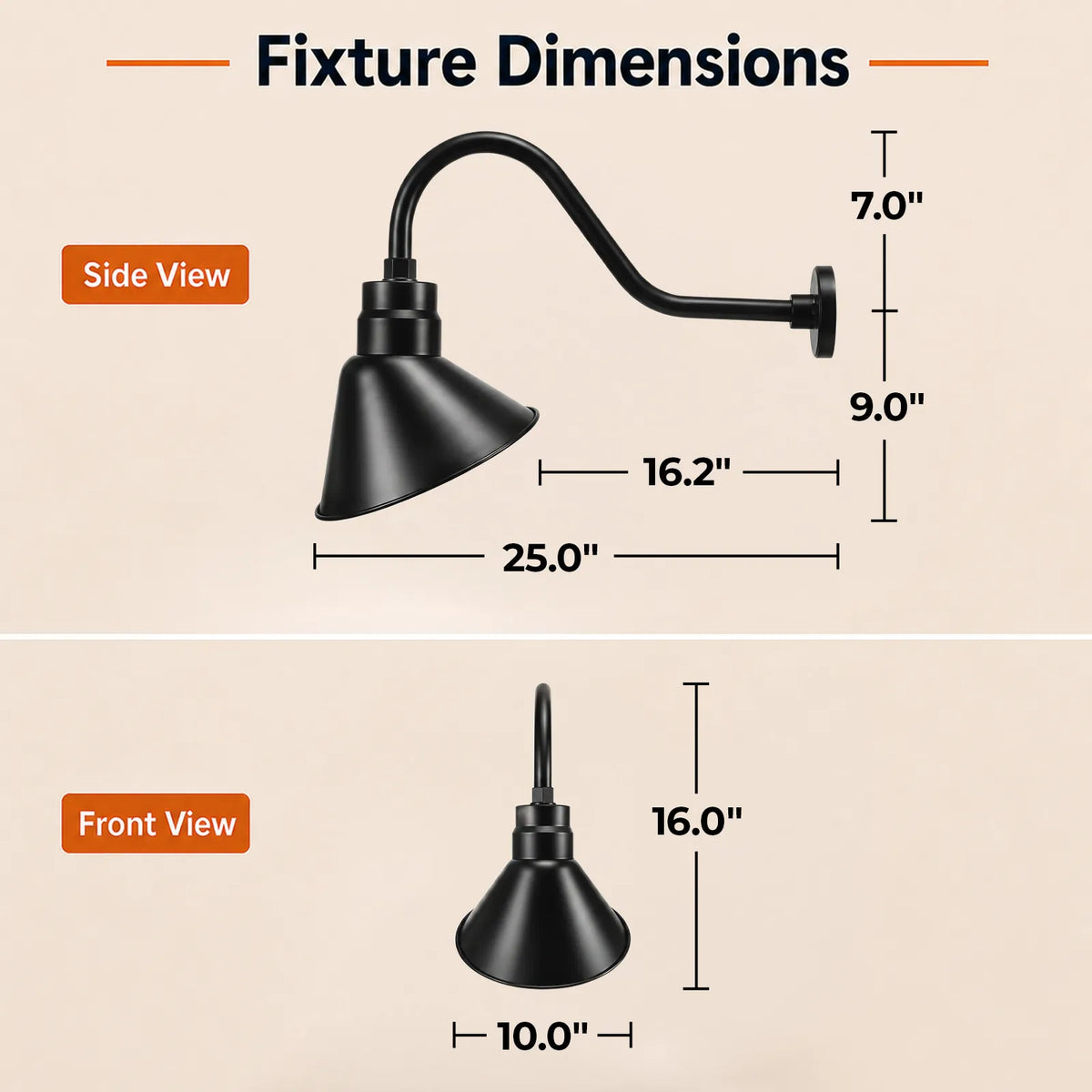 Angled 10" Shade with 22" Gooseneck Arm