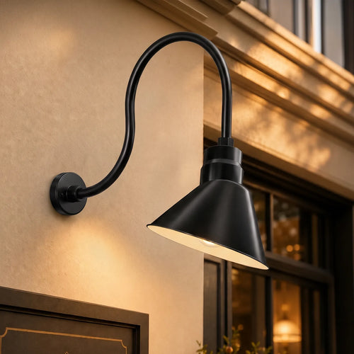 Angled 10" Shade with 24" Gooseneck Arm