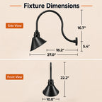 Angled 10" Shade with 24" Gooseneck Arm