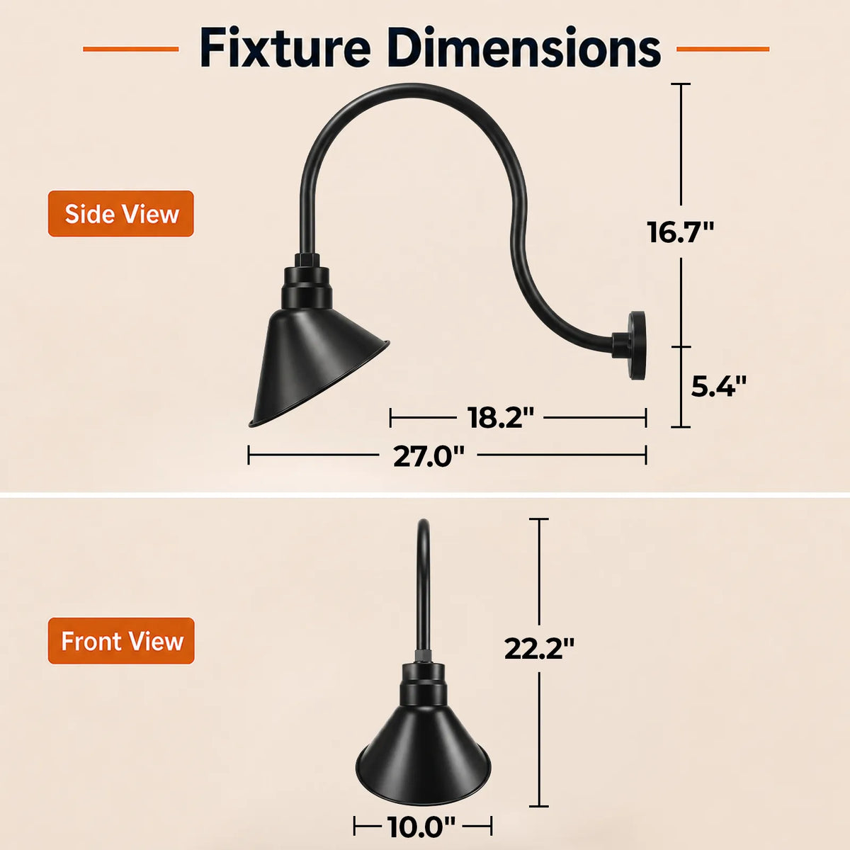 Angled 10" Shade with 24" Gooseneck Arm