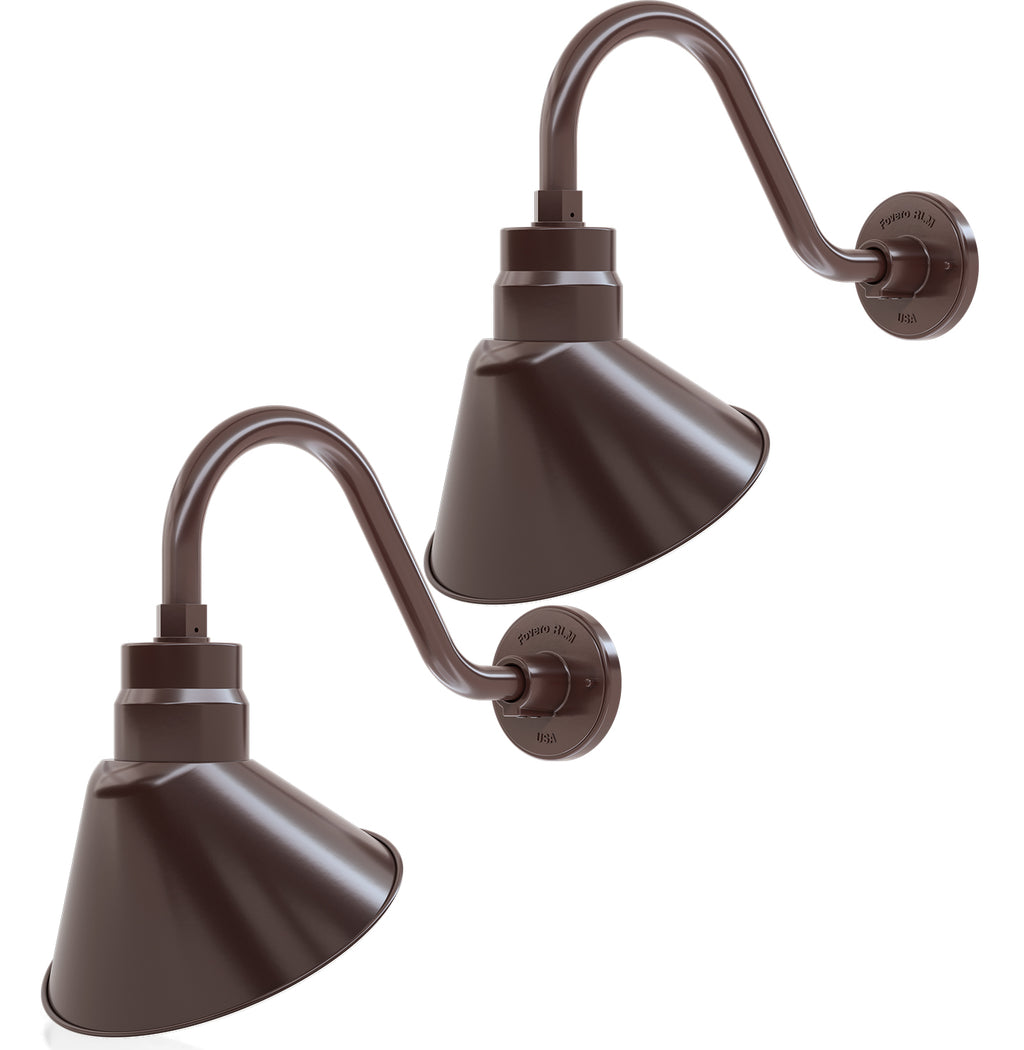Angled 10" Shade with 15" Gooseneck Arm