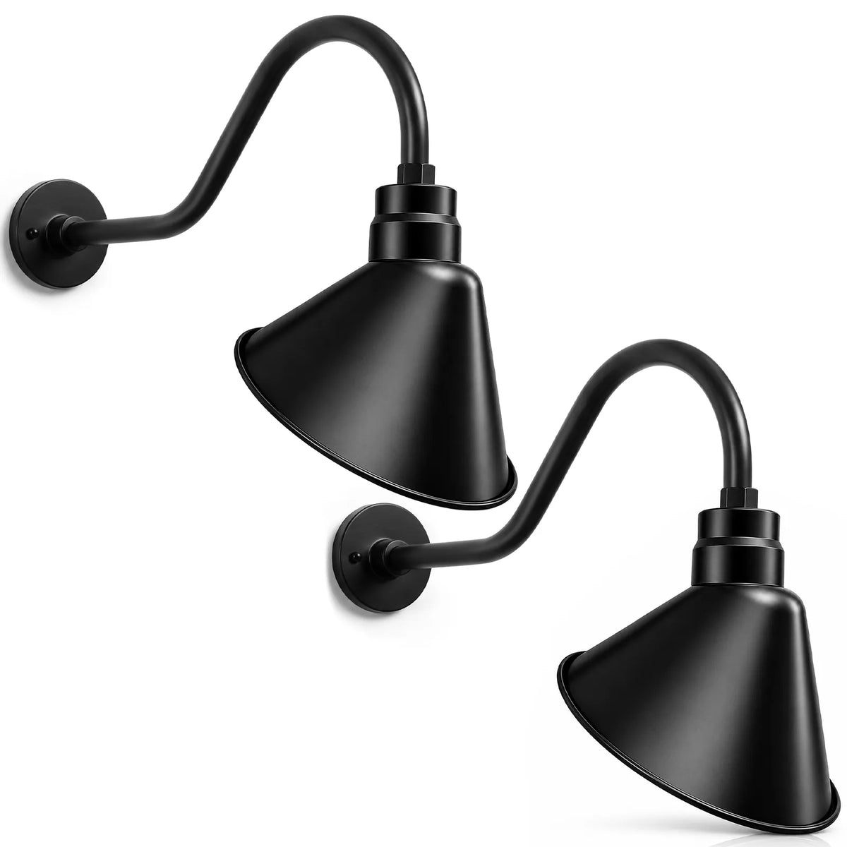 Angled 12" Shade with 22" Gooseneck Arm