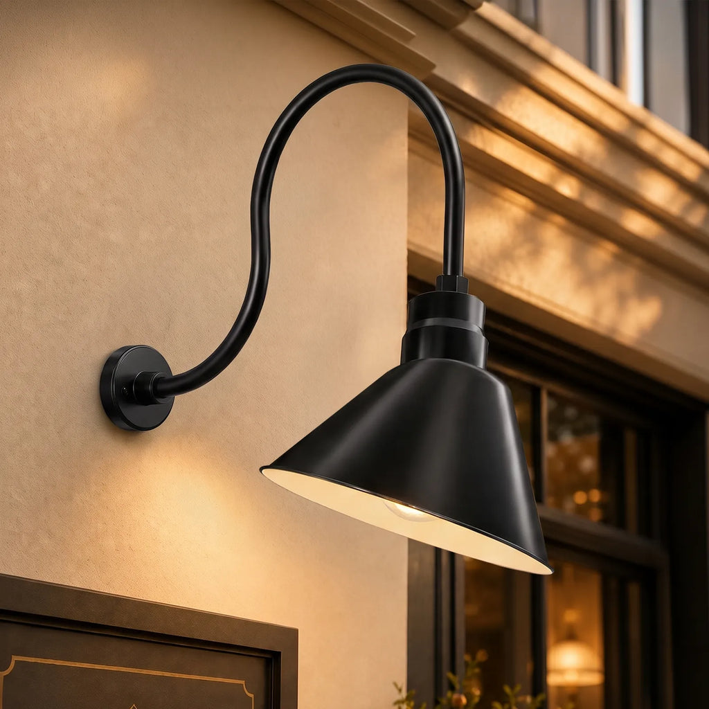 Angled 12" Shade with 24" Gooseneck Arm