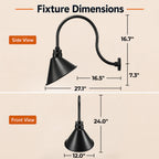 Angled 12" Shade with 24" Gooseneck Arm