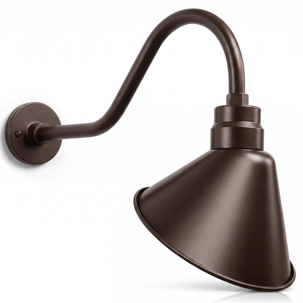 Angled 12" Shade with 22" Gooseneck Arm