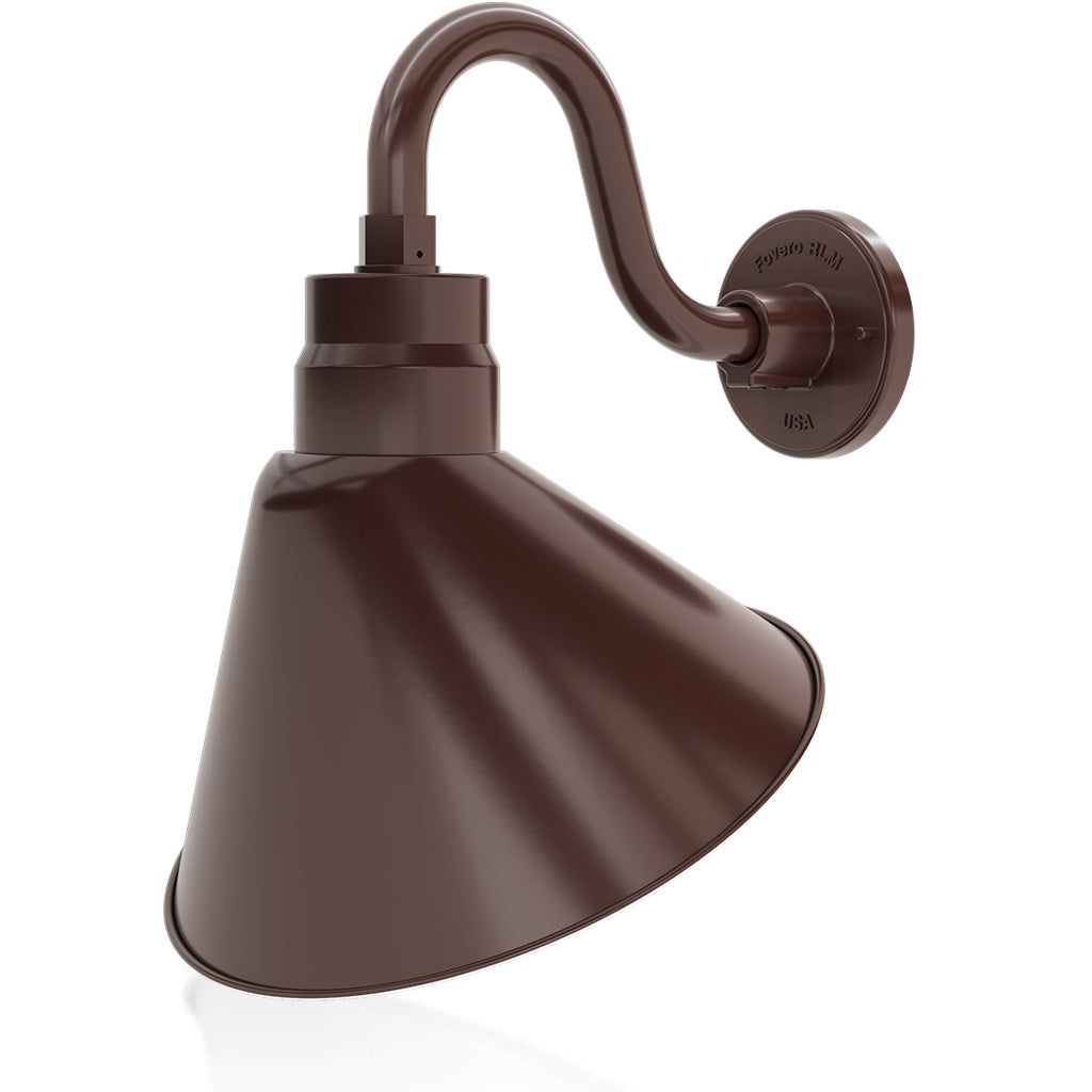 Angled 12" Shade with 10" Gooseneck Arm