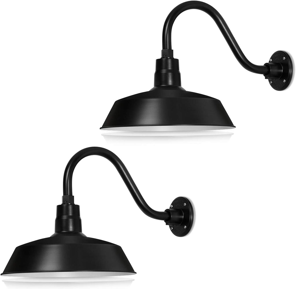 Barn Light 14" Shade with 15" Gooseneck Arm