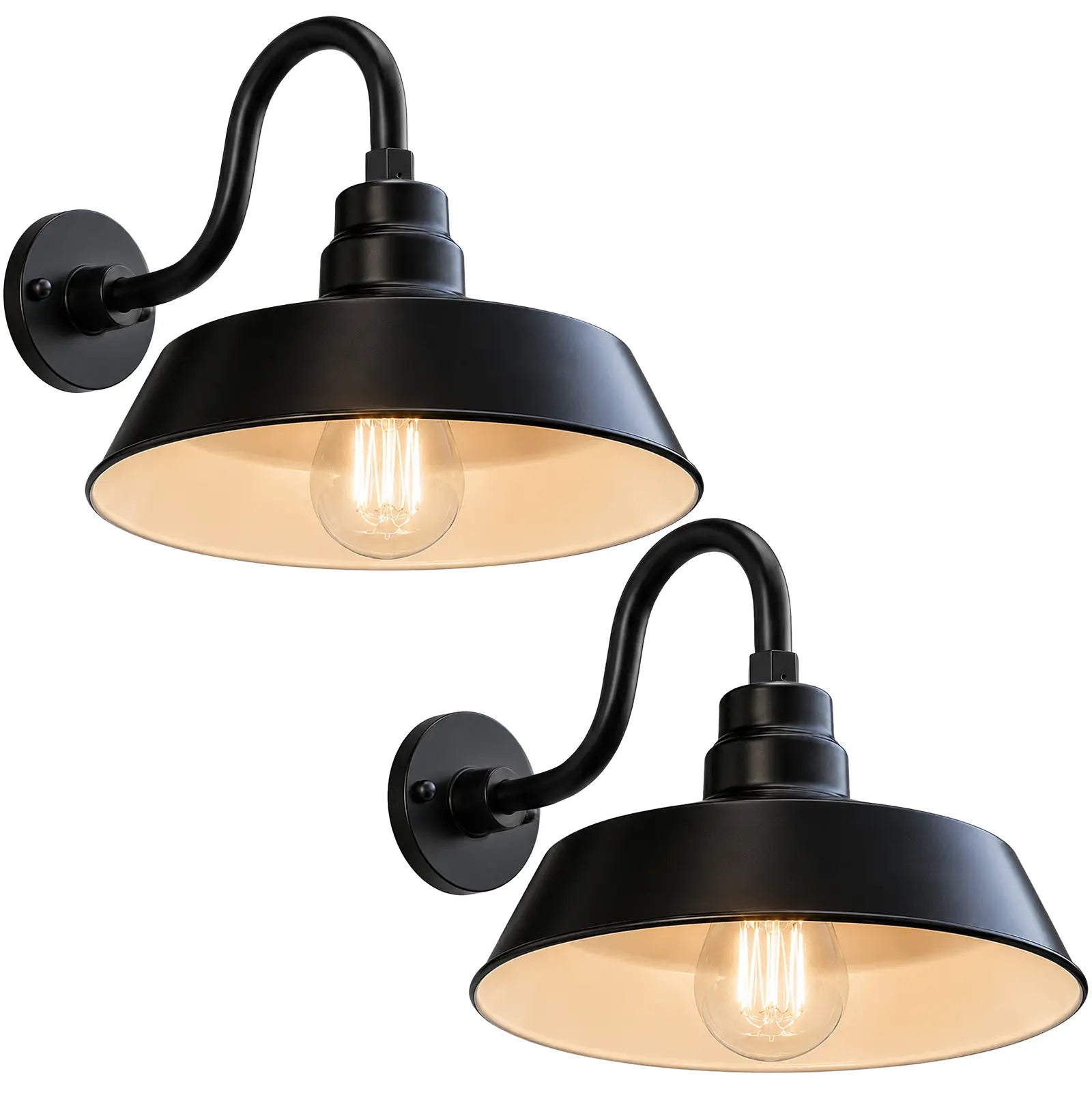 Barn Light 14" Shade with 10" Gooseneck Arm