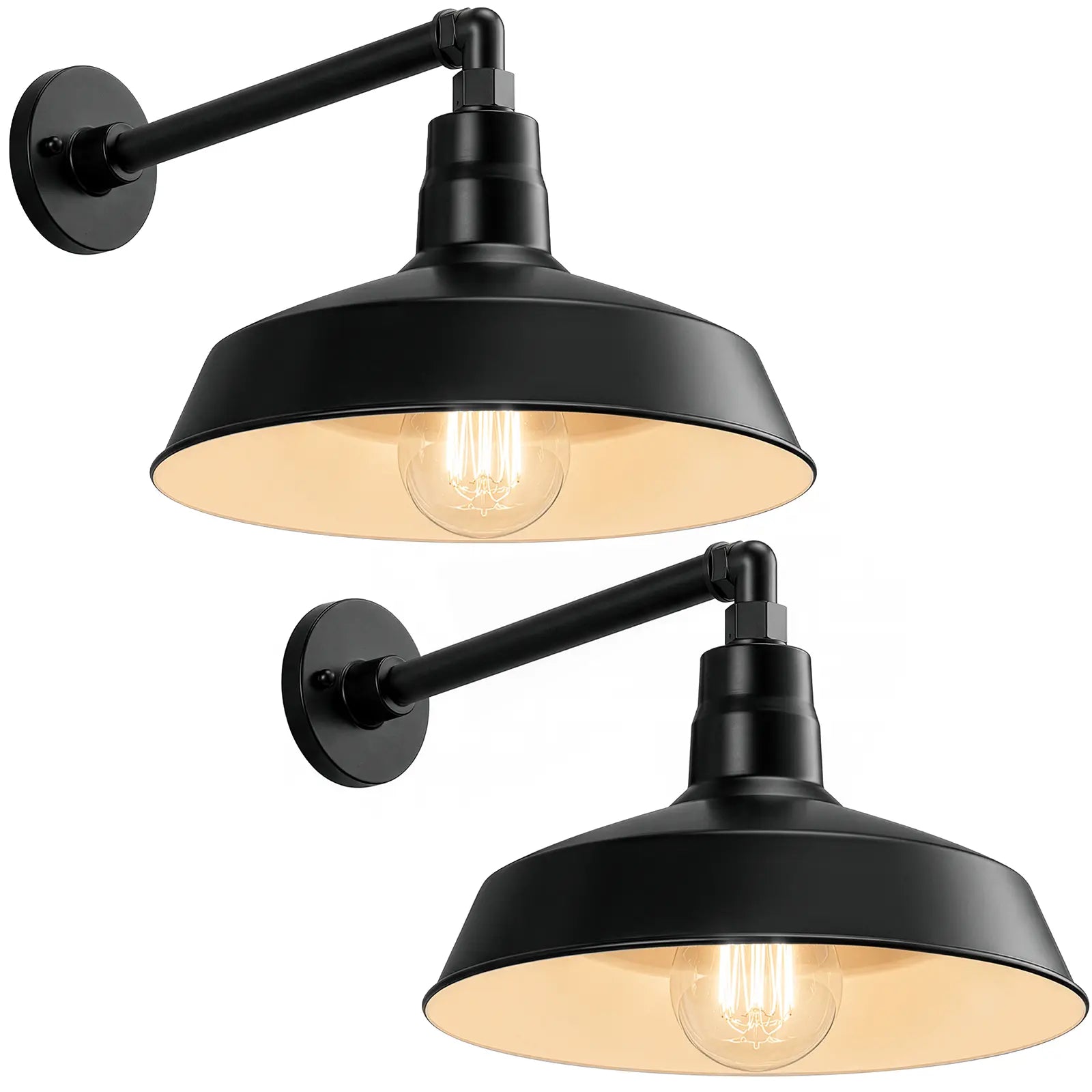 Barn Light 14" Shade with 13" Gooseneck Arm