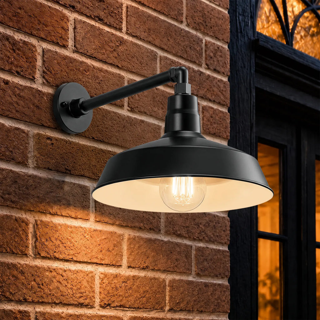 Barn Light 14" Shade with 13" Gooseneck Arm