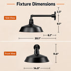 Barn Light 14" Shade with 13" Gooseneck Arm