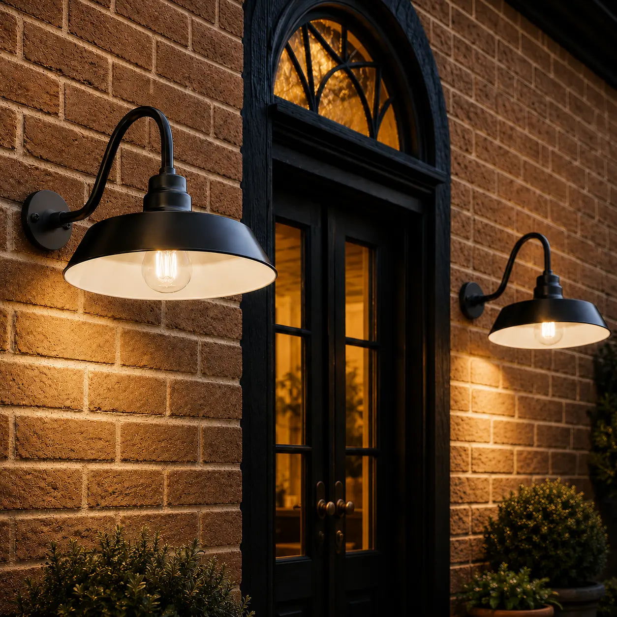 Barn Light 14" Shade with 15" Gooseneck Arm