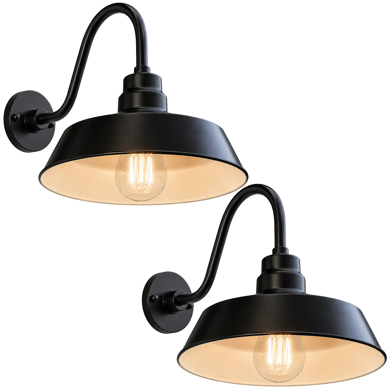 Barn Light 14" Shade with 15" Gooseneck Arm