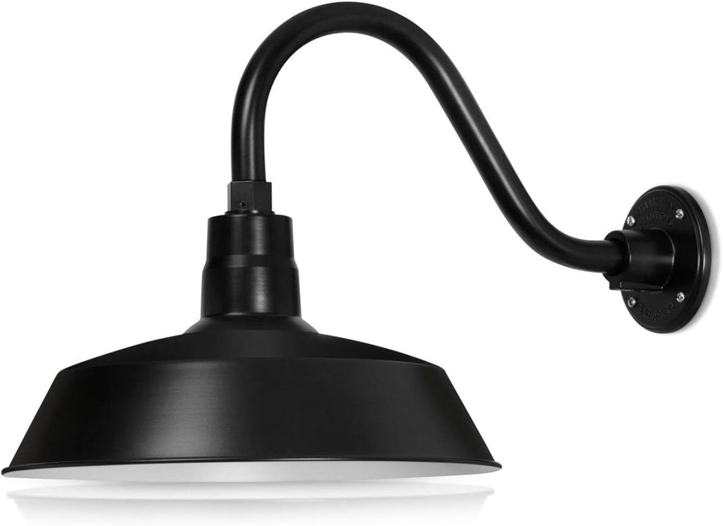 Barn Light 14" Shade with 15" Gooseneck Arm