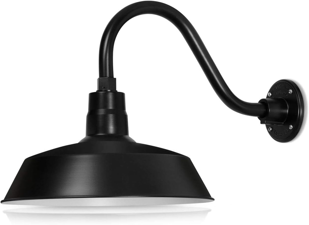 Barn Light 14" Shade with 15" Gooseneck Arm