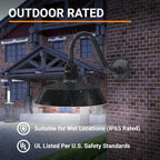 Barn Light 14" Shade with 15" Gooseneck Arm